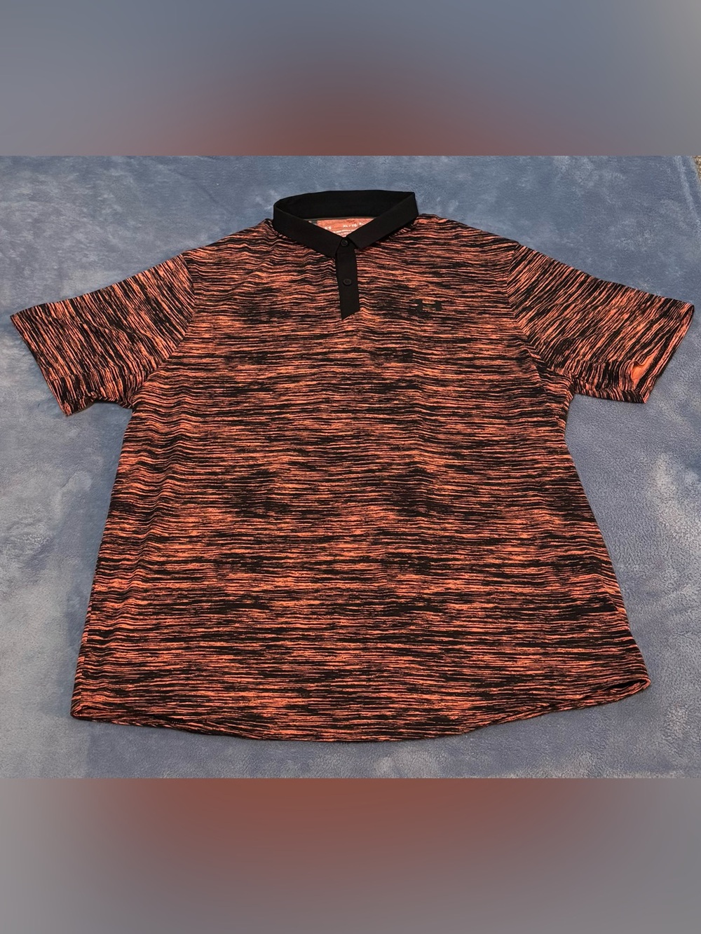 Under Armour Iso-Chill Twist Polo Men’s XL Coral Orange Black 1370664